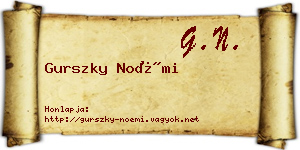 Gurszky Noémi névjegykártya